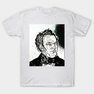 Franz Schubert Black And White Portrait | Franz Schubert Artwork 2 T-Shirt